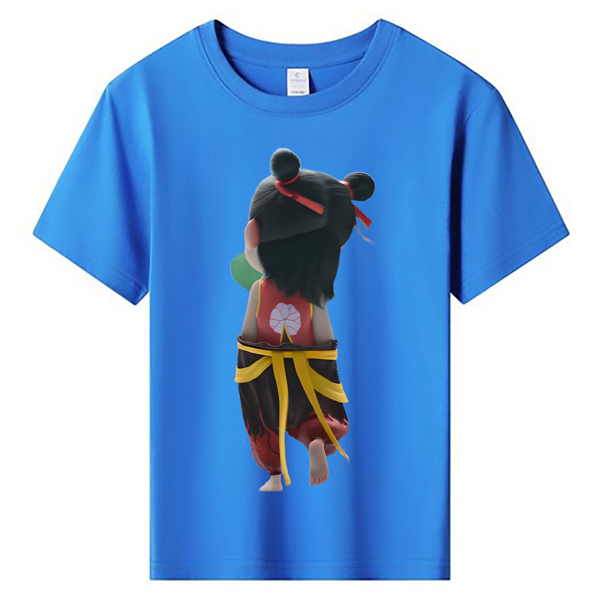 （画像用） Ne Zha 2 ナタ 魔童の大暴れ 綿100％キッズTシャツ（フロントプリント）